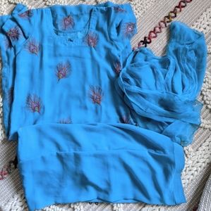 Peacock  Patiala Salwar Kameez dupatta